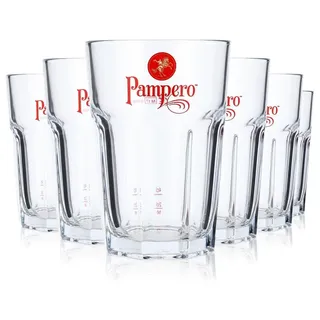 6x Pampero Rum Glas Tumbler Rumgläser Longdrinkglas 2cl + 4cl - Transparent