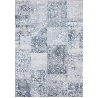 benuta Vintage-Teppich, Blau, Kunststoff, Vintage, Rechteckig, 200x300 cm, Oeko-Tex® Standard 100, in verschiedenen Größen erhältlich, rutschfeste Unterfläche, waschbar, Teppiche & Böden, Teppiche, Vintage-Teppiche