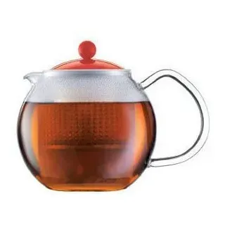 Bodum Teebereiter Assam, manuell, 0,50 Liter, aus Glas und Kunststoff, einfach und schnell rot