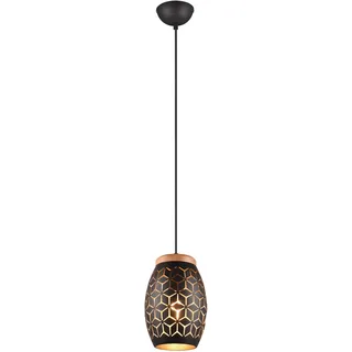 Trio Bidar 1-flg. 15 cm schwarz/gold Holz Metall