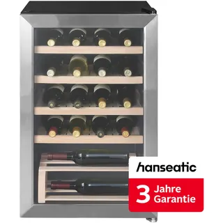 Hanseatic Weinkühlschrank "HWC20FCBH-2", Energieeffizienz: F (A-G), silber (schwarz), B:43cm H:69cm T:47cm, Weinkühlschränke, inkl. 3 Jahre Herstellergarantie