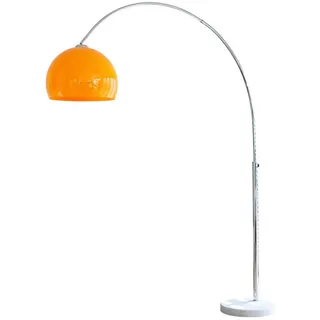 P & B Bogenleuchte, Silber, Weiß, Kunststoff, rund,rund, 155x208x40 cm, höhenverstellbar, Lampen & Leuchten, Innenbeleuchtung, Stehlampen, Bogenlampen