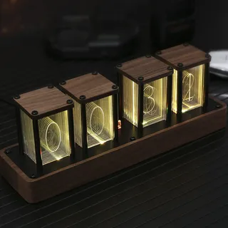 LED Nixie Uhr, Digital Nixie Tube Clock, Nixie Röhrenuhr, Und das WiFi synchronisieren, Alarm und 12/24-Stunden-Anzeige, kein Zusammenbau erforderlich – EIN Retro-Geschenk für Freunde