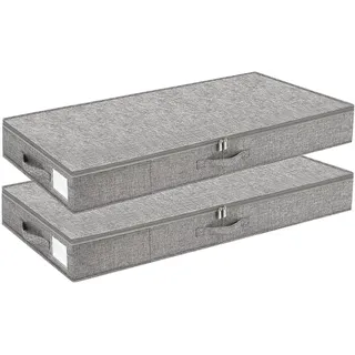 Generisch 2 Stück Unterbett-Aufbewahrung, Unterbett-Aufbewahrungsbox Mit Deckel, Kleider-Organizer-Box (85 X 40 X 10 Cm), Für Umzug, Schlafsaal, Schlafzimmer, College, Schrank, Wohnung, Kleidung