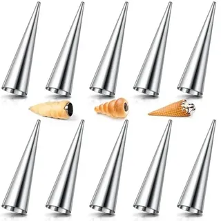 AiQInu 10 Stück Edelstahl Cannoli Röhrchen Set Schillerlockenformen Backformen