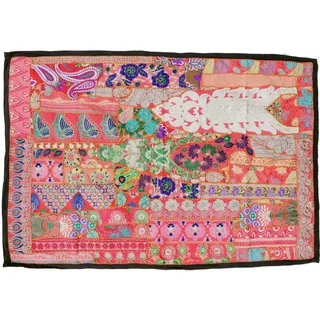 Guru-Shop Wandteppich Indischer Wandteppich Patchwork Wandbehang,.., Höhe: 100 mm bunt