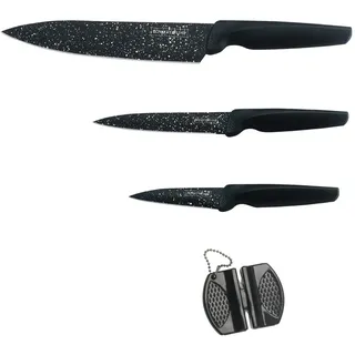 Walibee Messer-Set Messerset 3tlg Küchenmesser inkl. Messerschärfer Messer Schäler (3-tlg), high Carbon stainless steel