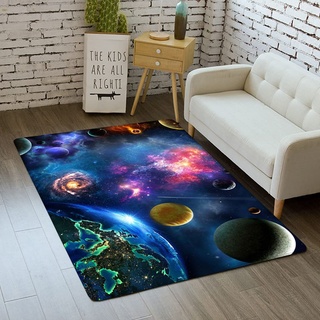 Galaxis Sternenklarer Himmel Teppich für Teenager Jungen Mädchen Kinder 3D Weltraum Planet Drucken Dekorativer Rugs Schlafzimmer Wohnzimmer Carpets Waschbare Anti-Rutsch Matte (Bunt,140x200cm)