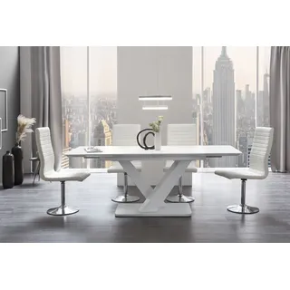 SalesFever Esstisch 160-200 x 90 cm | weiß