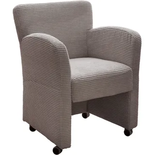exxpo - sofa fashion Sessel Intenso Leder 66 x 83 x 66 cm Braun mit Rollen