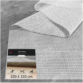 LuxusKollektion Antirutsch Teppichunterlage Antirutschmatte Teppich 220 x 320 cm Rechteckig Weiß weiß
