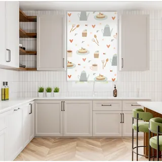 Blindecor Digital | Rollo transparent Bedruckt | Familie Küche | Modell C-TERIA | 110 x 180 cm (Breite x Höhe) | Stoffgröße 106 x 175 cm | Fensterrollos