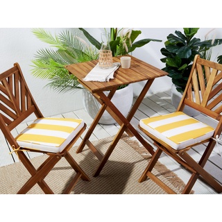 Sitzkissen für Stuhl TERNI 2er Set gelb / weiß gestreift 37 x 34 x 5 cm