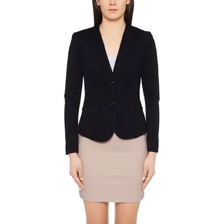 Marc Cain Essentials Damen Blazer +E3410J24, Blau (Midnight Blue 395), 34 (1) - 34