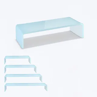 bijon TV Aufsatz Glas Bildschirm-Erhöhung | PC Monitor-Erhöhung | Schreibtisch-Aufsatz für Laptop Erhöhung, Monitor-Erhöhung, (B/T/H) 350x250x110mm - weiß