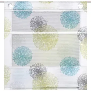 HOME WOHNIDEEN Magnetrollo Magnetrollo in "Bambus" Optik mit aufgedruckte Kreise grün/blau, freihängend, bedruckt 80 cm x 210 cm