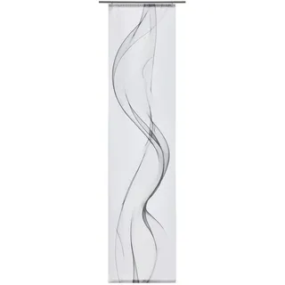 Novel Flächenvorhang Fumaso, Grau, Weiß, Textil, Abstraktes, 60x245 cm, mit Flauschband, Wohntextilien, Gardinen & Vorhänge, Schiebegardinen