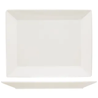 METRO Professional Platte Modern, Porzellan, 33 x 26 cm, rechteckig, weiß