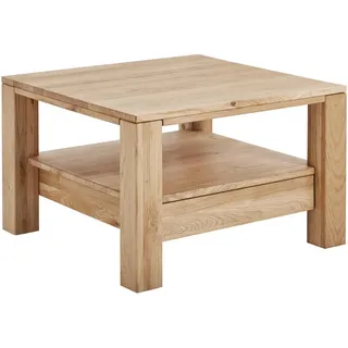 Linea Natura Couchtisch, Eiche, Holz, Wildeiche, massiv, 1 Schublade(n) Schubladen, quadratisch, eckig, 70x47.5x70 cm, Stauraum, Wohnzimmer, Wohnzimmertische, Couchtische, Couchtische mit Rollen