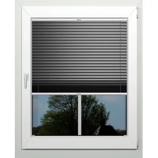 indeko Plissee Thermo-Deluxe, verdunkelnd, mit Bohren, verspannt, verschraubt, zur Montage in der Glasleiste, nach Maß grau 112 cm x 220 cm