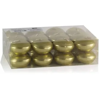 INNA-Glas 24er Set Schwimmende Kerzen Ornella, Gold, Ø 4,5cm, 4h - Teelichter