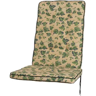 KETTtex 2455 Auflage für Hochlehner Excelsior von Royal Garden/MWH gelb Efeu Sitzpolster 106 cm (ohne Stuhl)
