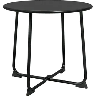 Outsunny Beistelltisch Balkontisch aus Metall Rund Kaffeetisch wetterfest Gartentisch pflegeleicht Outdoor Tisch Sofatisch für Garten Balkon Veranda Terrasse Wohnzimmer, 50x50x45,5 cm Grau   Aosom