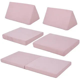 [en.casa] Kindersofa Norhulta 150 x 66 x 46 cm Cord rosa