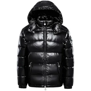 Winterjacke Herren Glänzend Daunenjacke Winter Leichte Warme Kurze Puffermantel Einfarbig Übergangsjacke Mit Kapuze