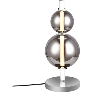 LED Tischleuchte NÄVE "NOVA" Lampen Gr. Ø 18,00 cm Höhe: 44,00 cm, grau (chrom, smoky) Designlampe Tischlampen Dimmbar