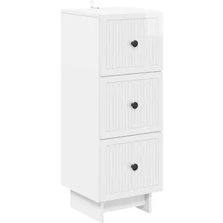 vidaXL Schubladenschrank 34,5 x 90 x 33 cm Hochglanz Weiß