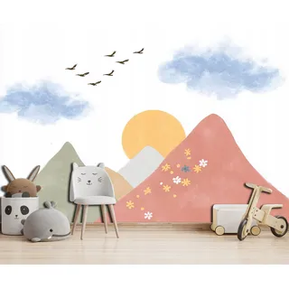 Fototapete Berge, Für Kinderzimmer, 200 X 140 Cm – Komplettset Inkl. Kleister & Anleitung