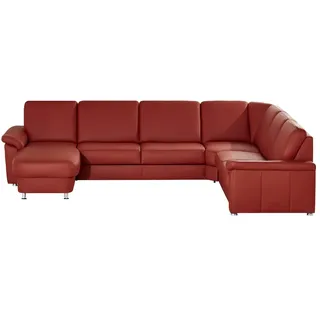 Kollektion Kraft Wohnlandschaft Leder Carolin ¦ rot ¦ Maße (cm): B: 330 H: 91 T: 240.0