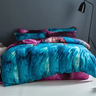 Odot Sternenhimmel Bettbezug, Erwachsene Teenager Kinder Bettwäsche Set mit Bettbezug & Kissenbezüge, Mikrofaser Bettbezug Set für Einzelbett Doppelbett (Galaxis,150x200cm-2 Teilig)