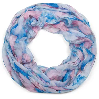 Stylebreaker Schlauchschal mit Federmuster in Blau-Rose | Gr.: onesize