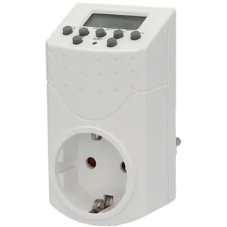 UNITEC Wochen-Zeitschaltuhr, mechanisch, für Innenbereich IP20, digital, weiß, 1 Minute-Abstände einstellbar
