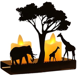 Metall Kerzenhalter, Kerzenständer zum Valentinstag Muttertag Desktop Ornament Elch Giraffe Elefant Kerzenständer Geschenke für Beste Freundin Kerzen Ständer Tischdeko für Ostern Valentinstag