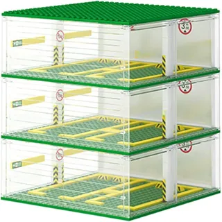 Mapille Parkhaus für Speed Champions Autos, 3-Schicht Bausteine, Vitrine Auto Parkgarage für Sportwagen, Parkgarage Transparente, Bauspielzeugsets, Kompatibel mit Große Marke