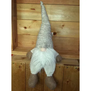 Wichtel, Kantenhocker Deko-Wichtel, Weihnachtswichtel ca. 45 cm, weiß-braun