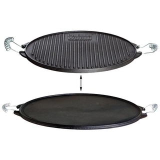 ALLGRILL Gusseisenkuss, Grillplatte Grillplatte Plancha aus Gusseisen Light, Ø 38 cm