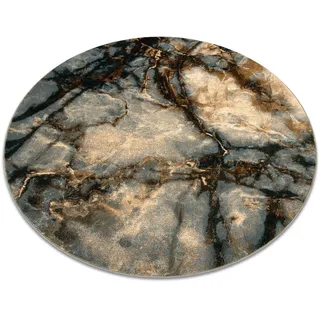 Wollteppich Omega Elian Kreis Marmor Iron Grün  Green Rund 135 Cm