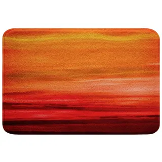 Loussiesd Orange Rot Bedruckt Hochflor Badteppiche Farbverlauf Orange rutschfest Badematte 40x60cm Romantische Farbe Mikrofaser Badezimmerteppich für Mikrofaser Gelb Dunkelrot Badvorleger Raumdeko