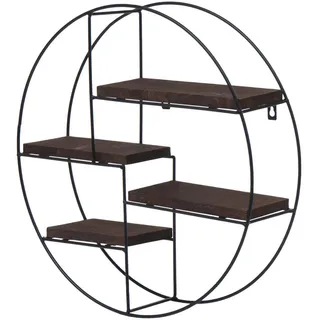 berlinlodge Wandregal rund 45 x 45 x 11 cm Dunkelbraun