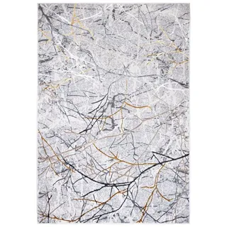 Mazovia Designteppich Modern Teppich für Wohnzimmer - Glänzende - Grau Silber mit Gold, 200 x 300 cm grau|silberfarben 200 x 300 cm