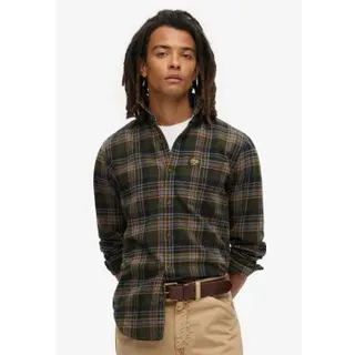 Superdry für Herren. M4010727A Grünes Holzfällerhemd (S), Lässig, Baumwolle, Langarm