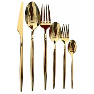 Schäfer 36 teiliges Besteckset in elegantem Gold für 6 Personen aus 18/10-Edelstahl