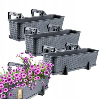 Kadax Balkonkasten 17 x 60 x 15 cm Graphit