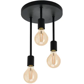 EGLO Wilmcote 3 E27 rund schwarz