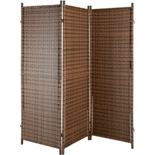 Paravent MERXX "Paravent Geflecht", braun (hellbraun), B:183cm H:182cm, Geflecht Rattan, Kunststoff, Stellwände, Paravent