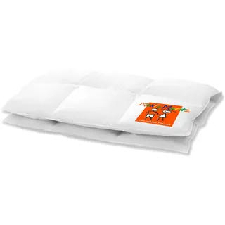 HANSKRUCHEN® Maxi und Moritz Daunen Kinderbettdecke 135x100 cm - Winter - Made in Germany Baby Bettdecke aus 100% Baumwolle - 90% Daunen / 10% Federn - Allergiker geeignet